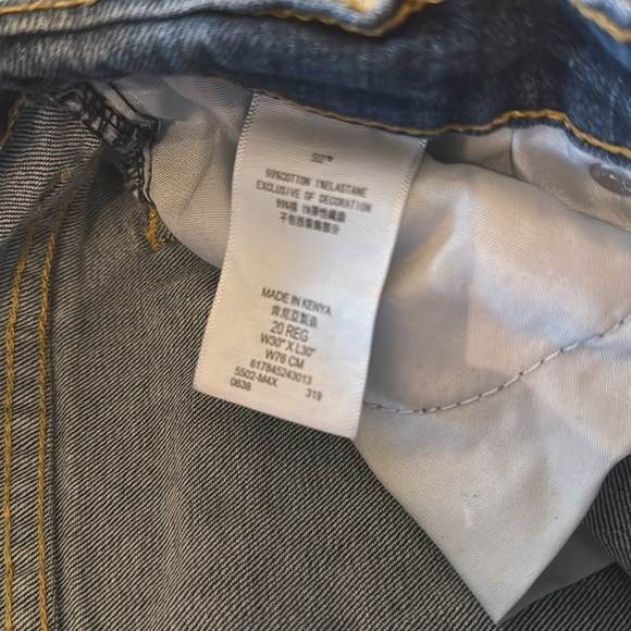 LEVI 502 | Men's Levi's® 502™ Regular Tapered-Leg Stretch Jeans Sz 30x30 Denim - Picture 6 of 6